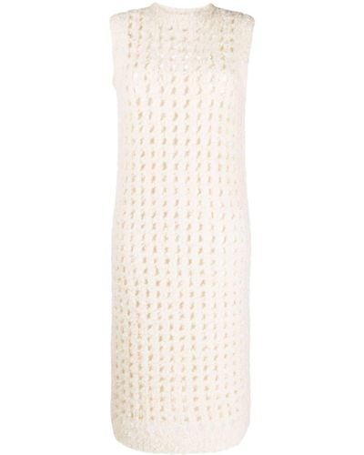 Peserico Open-knit Sleeveless Midi Dress - White