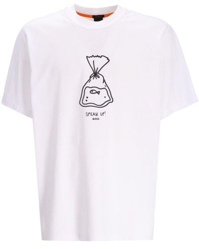 BOSS TeeMixDoodle T-Shirt - Weiß