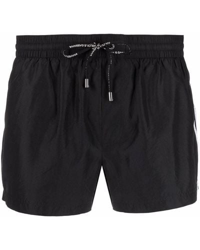 Dolce & Gabbana Logo-print Detail Swim Shorts - Black