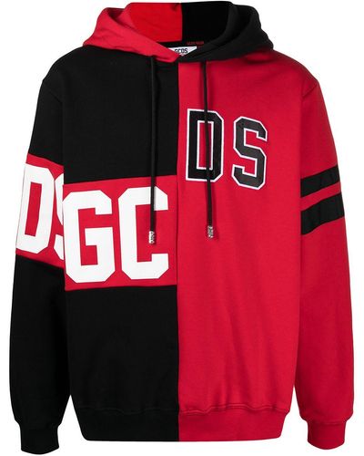 Gcds Sudadera con capucha y diseño colour block - Rojo