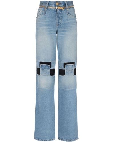 Balmain Jeans dritti con vita bassa - Blu