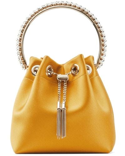 Jimmy Choo Bon Bon Crystal-embellished Bucket Bag - Yellow