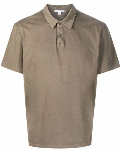 James Perse Short-sleeve Cotton Polo Top - Green