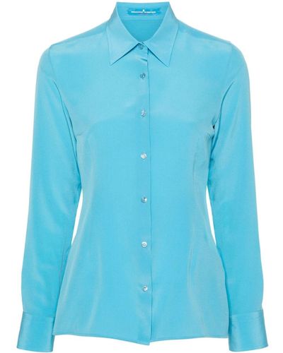 Ermanno Scervino Zijden Overhemd - Blauw