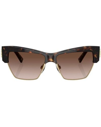 Dolce & Gabbana Lunettes de soleil à monture papillon - Marron