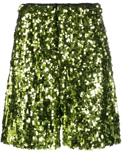 Plan C Sequin-embellished Bermuda Shorts - Green