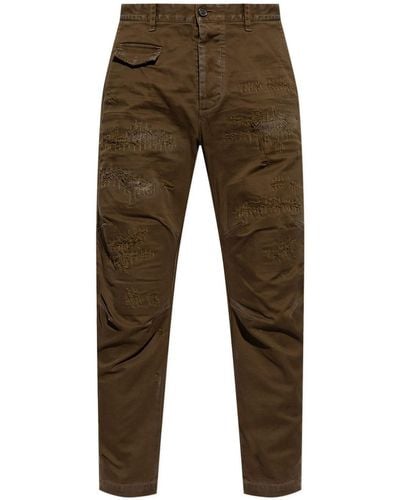 DSquared² Distressed Tapered Trousers - Brown