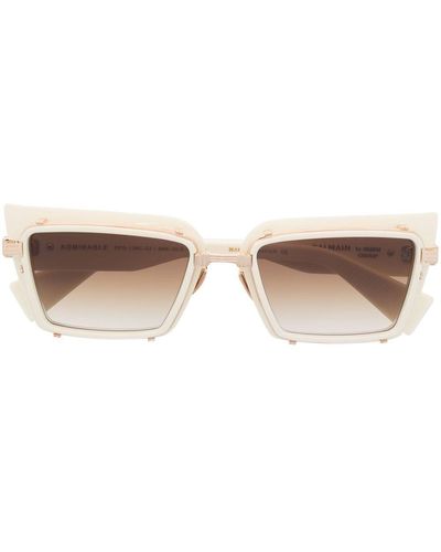 BALMAIN EYEWEAR Admirable Rectangle-frame Sunglasses - White