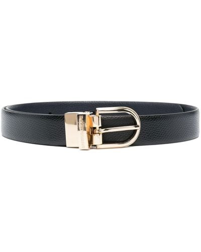 Emporio Armani Logo-buckle Leather Belt - Black
