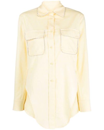 Forte Crystal-embellished Linen-cotton Shirt - Natural