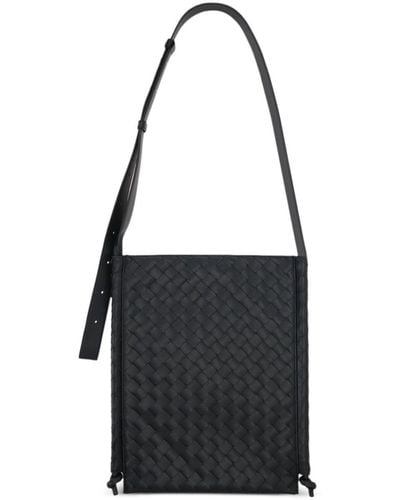 Bottega Veneta Intrecciato Leather Crossbody Bag - ブラック
