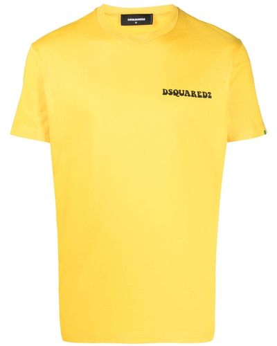 DSquared² T-shirt en coton à logo imprimé - Jaune