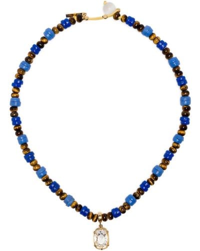 Wales Bonner Dream Halskette mit Perlen - Blau