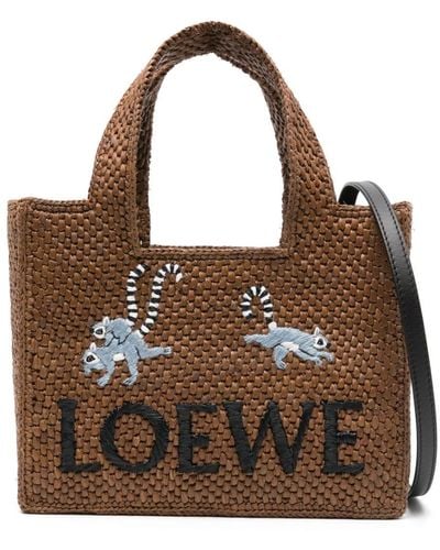 Loewe Small Lemur Tote Bag - Brown