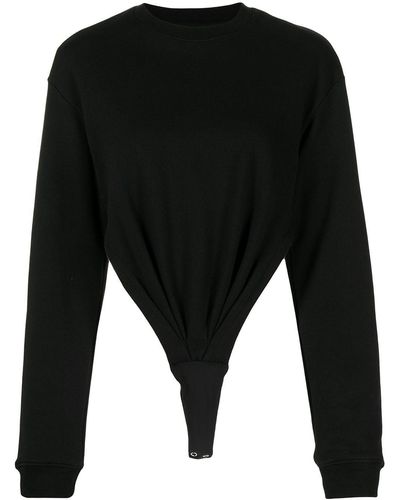 RTA Crewneck Sweatshirt Bodysuit - Black