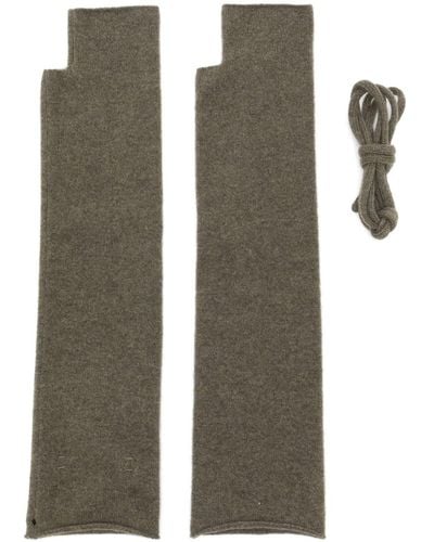 Extreme Cashmere Fingerless Ribbed-knit Gloves - Grey
