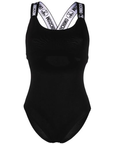 Moschino Logo Strap Bodysuit - Black