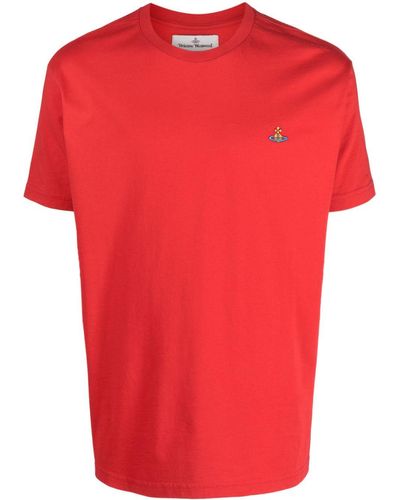 Vivienne Westwood T-Shirt mit Logo-Stickerei - Rot