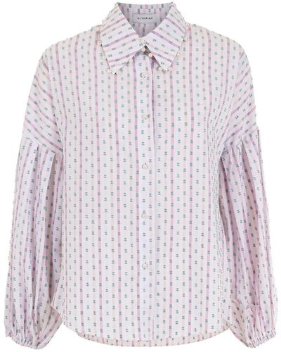 Olympiah Patterned Button-up Shirt - White