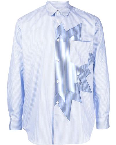 Comme des Garçons Overhemd Met Applicatie - Blauw