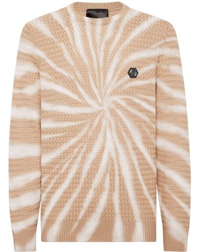 Philipp Plein Tie-dye Wool Sweater - Natural