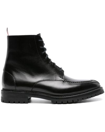Thom Browne Wingtip Leather Boots - Black