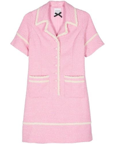 Edward Achour Paris Tweed Mini Dress - Pink