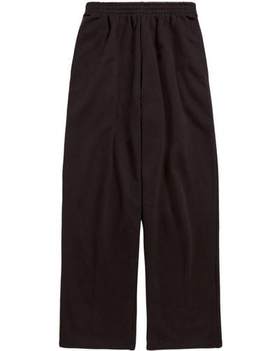 Balenciaga Baggy Cotton-fleece Track Trousers - Black
