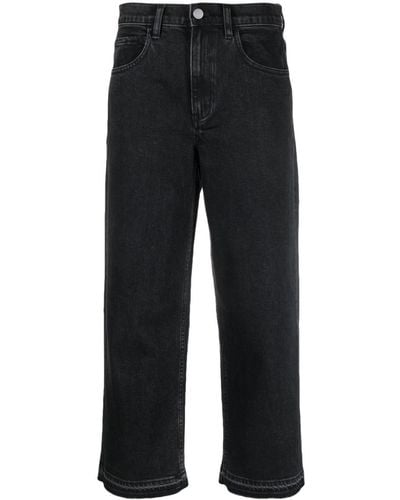 Theory High-rise Cotton Straight-leg Jeans - Black