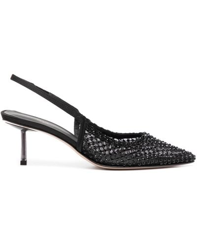 Le Silla Gilda 60mm Embellished Slingback Court Shoes - Black