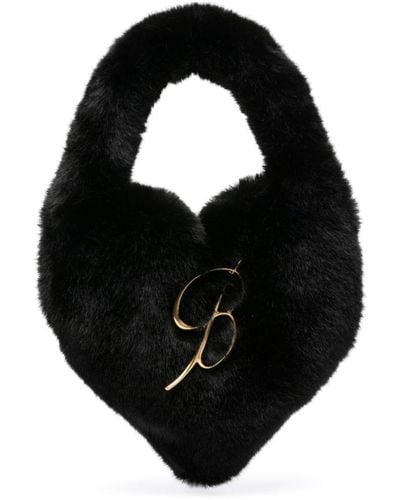 Blumarine Bolso shopper con placa del logo - Negro