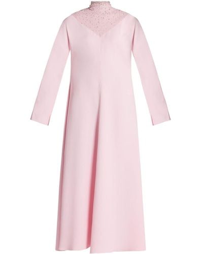 Versace Crystal-embellished Silk Gown - Pink