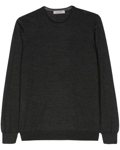 Fileria Fine-knit Brushed Sweater - Black