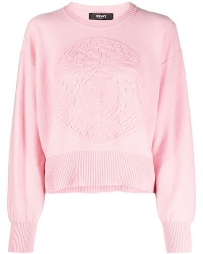 Versace Medusa Head Wool-cashmere Jumper - Pink