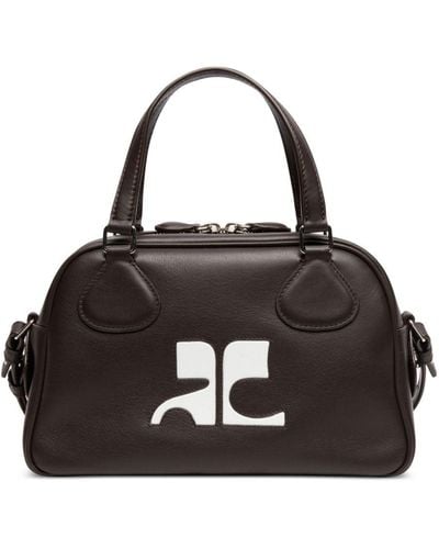 Courreges Reedition Bowling Leather Bag - Black