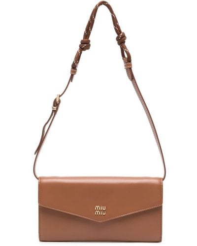 Miu Miu Envelope-style Leather Mini Bag - Brown