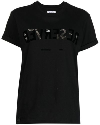 Izzue T-shirt à détail en sequins - Noir
