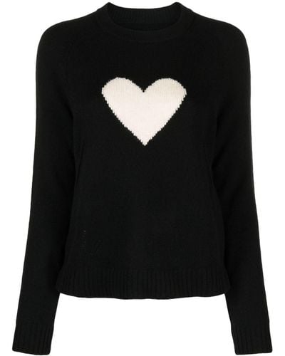 Zadig & Voltaire Lili Heart-intarsia Cashmere Sweater - Black
