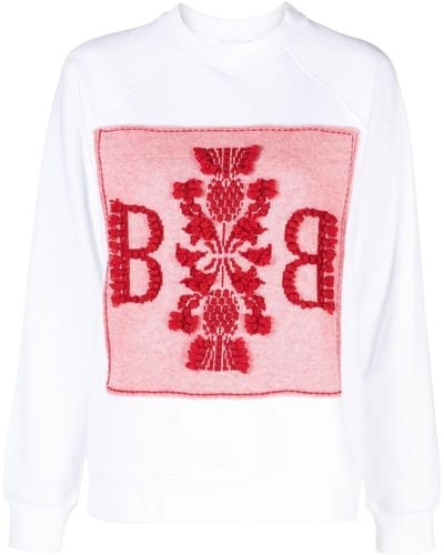 Barrie Embroidered Paneled Sweatshirt