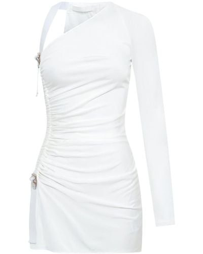 Dion Lee Asymmetrisches Minikleid mit Raffung - Weiß