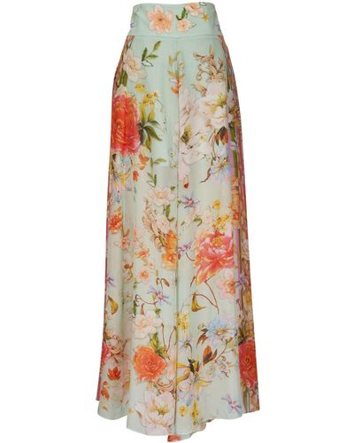 Camilla Pantalones anchos con motivo floral - Multicolor