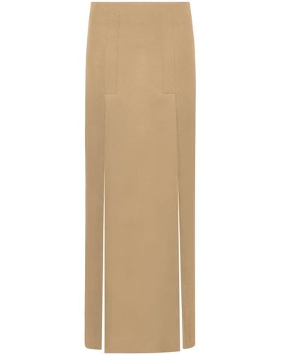 Proenza Schouler Felted Wool-blend Long Skirt - Natural