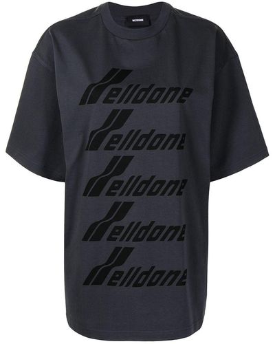 we11done T-shirt à logo imprimé - Noir