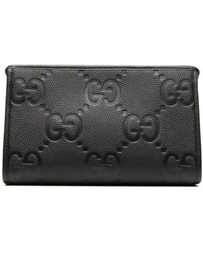 Gucci Pochette Jumbo GG en cuir - Noir