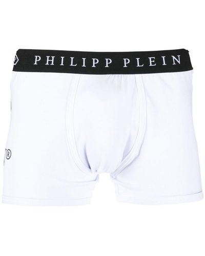 Philipp Plein Bóxer con logo estampado - Blanco