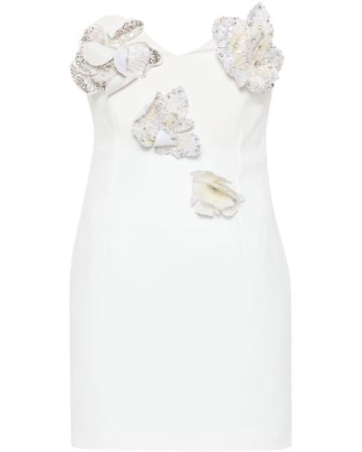 Amen Floral-appliqué Dress - White