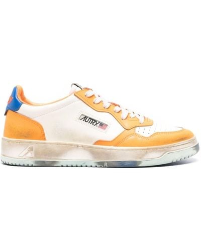 Autry Super Vintage Leren Sneakers - Oranje