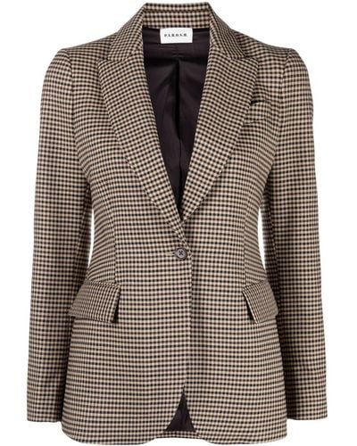 P.A.R.O.S.H. Gingham-pattern Single-breasted Blazer - Brown
