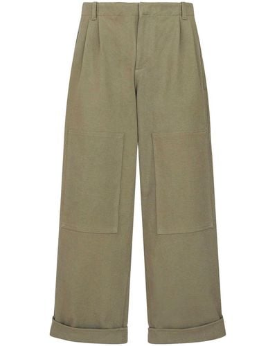 Etro Wide-leg Cotton Trouser - Green