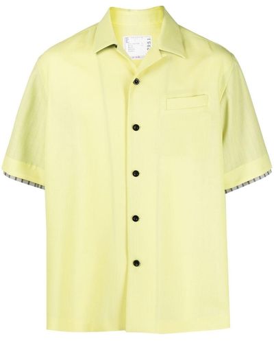 Sacai Camicia a maniche corte oversize - Giallo